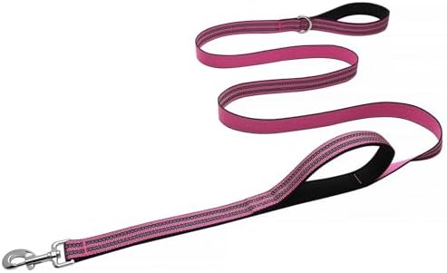Hikiko 5FT Dog Leash with 2 Padded Handles Reflective,Pink by Hikiko