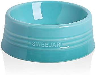 Sweejar Gradient Dog Bowl, Ceramic Dog Food Dish for Medium Dogs and Cat, Porcelain Pet Bowl for Food and Water 18 oz (Gradient Blue) by Sweejarco1949
