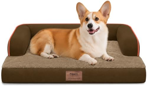 MEKIY Orthopedic Waterproof Dog Bed Pet Couch with Bolster for Medium Dogs by Mekiy
