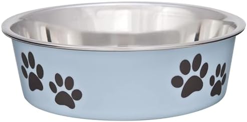 Loving Pets Bella Dog Bowls- Stainless Steel Dog & Cat Bowls - Spill Proof Dog Food Bowl, Cat Bowl, Puppy Essentials & Pet Supplies Great for Home & Travel (Small 10-20 lbs, Murano Blue) by Loving+Pets