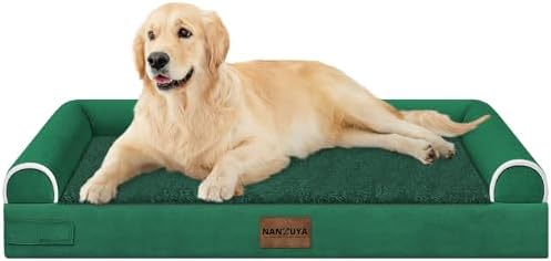 NANUYA Orthopedic Dog Bed for Large Dogs, 36 x 27 Inch, Emerald by Nanuya
