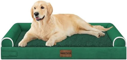 NANUYA Orthopedic Dog Bed for Large Dogs, 36 x 27 Inch, Emerald by Nanuya