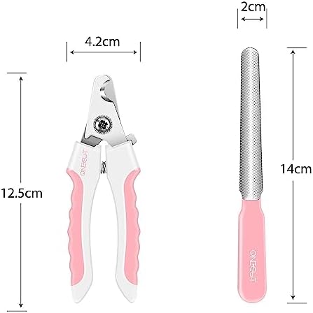4.7" Small Dog & Cat Nail Clipper Stainless Steel Cat Claw Trimmers for Rabbits, Guinea Pigs, Birds, Puppies, Kittens and Small Animals Pet Nail Clipper for Professional and Home Use (Pink) - Image 2