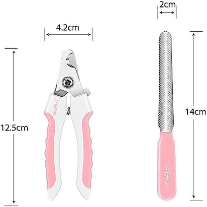 4.7" Small Dog & Cat Nail Clipper Stainless Steel Cat Claw Trimmers for Rabbits, Guinea Pigs, Birds, Puppies, Kittens and Small Animals Pet Nail Clipper for Professional and Home Use (Pink) - Image 2