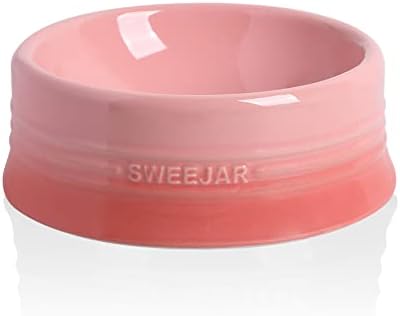 Sweejar Ceramic Dog Bowl, 32 oz, Gradient Pink, Porcelain Pet Dish for Food and Water, Non Skidding, Easy to Clean, Durable, Dishwasher Safe, Minimalist Design by Sweejarco1949