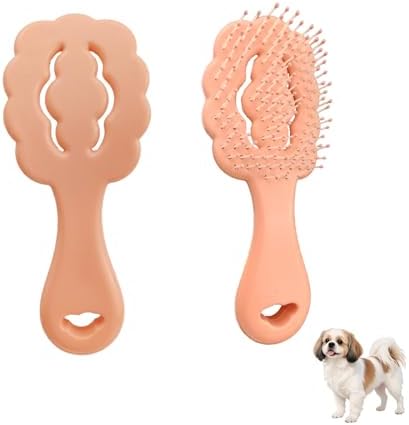 Cloud-Shaped Soft Bristle Small Dog Brush, Puppy Essentials (Pink) by PetJoyHaven