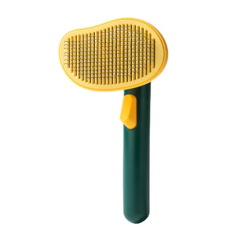 Mango Dog Brush, Gentle Self Cleaning Pet Brush with Release Button for Cats and Dogs, Easy to Remove Loose Hair Daily Grooming Tool During Shedding Season