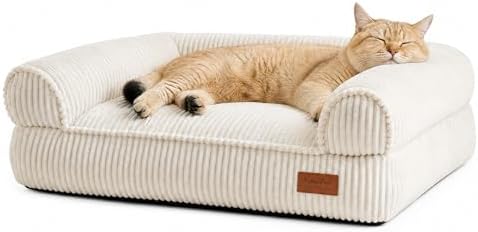 FUKUMARU Dog Couch Bed, Corduroy Cozy Cat Bed, Waterproof, Washable Cover by FUKUMARU
