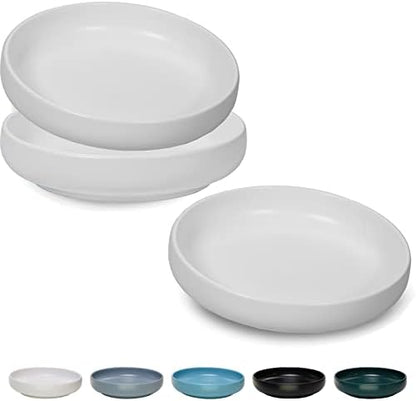 Ceramic Cat Bowls,Shallow Cat Dishes for Food and Water, 6 inch Matte Finish Wide Cat Food Bowl,Whisker Fatigue Free Pet Puppy Kitten Bowl Set of 3,Dishwasher Safe by Lfpkixise