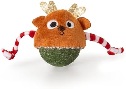Mad Cat Roll Around Reindeer Catnip Bobbler Soft Plush Cat Toy, Pack of 1 - Image 2