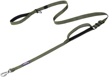 Hotsky Heavy Duty Double Handle No Bungee Dog Leash,ArmyGreen,4.5-6 FT by Hotsky