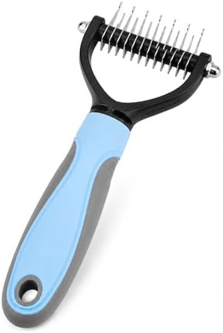 Dematting Comb for Dogs & Cats, Dual-Sided Rake for Long & Double Coats by Unknown