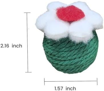 6Pcs Cactus Cat Toy Balls Cotton Rope Pet Scratching Assorted Colored Cat Rope Balls Chew Eco-Friendly Toy Pets Interactive Toy Cat Toys (Assorted Colored, 6pcs) - Image 2