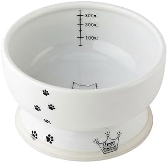 Necoichi Ceramic Elevated Cat Water Bowl, Whisker-Friendly (Cat, Regular) by NECOICHI