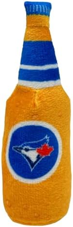 Best Plush CAT Toy - MLB Toronto Blue Jays Complete Set of 3 Piece Cat Toys Filled with Fresh Catnip. Incld: 1 Baseball Cap Cat Toy, 1 Baseball Cat Toy with Feathers & 1 Beer Bottle. Team Logos - Image 6