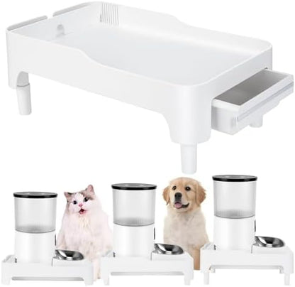 BEBOBLY Adjustable Cat Feeder Stand, Elevated Holder for Automatic Feeders, 3-5.1 in, Nonslip, Adjustable by BEBOBLY