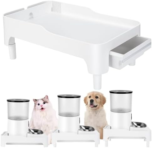 BEBOBLY Adjustable Cat Feeder Stand, Elevated Holder for Automatic Feeders, 3-5.1 in, Nonslip, Adjustable by BEBOBLY