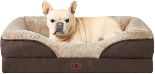 EHEYCIGA Orthopedic Dog Bed for Medium Dog, Memory Foam Dog Couch, Brown by EHEYCIGA