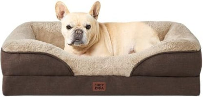 EHEYCIGA Orthopedic Dog Bed for Medium Dog, Memory Foam Dog Couch, Brown by EHEYCIGA