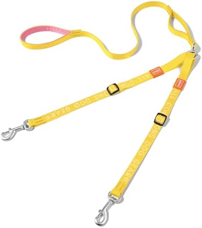 HOWGO Double Dog Leash,Tangle-Free 360 Swivel(Yellow, Pro M-L w.Handle) by HOWGO
