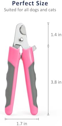 WePet Pet Nail Clippers U07.3, Professional Claw Trimmer, Scissor for Cats, Dogs, Puppies, Kittens, Hamsters, Rabbits and Small Animals, Sharp, Safe, M, Grey/Pink - Image 2