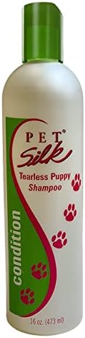 Pet Silk Tearless Puppy Shampoo 16oz, Specially Formulated Tear Free Shampoo for Sensitve Skin & Coat, Effective & Gentle, Fragrance & Dye Free for The at-Home Groomers! by PETSILK