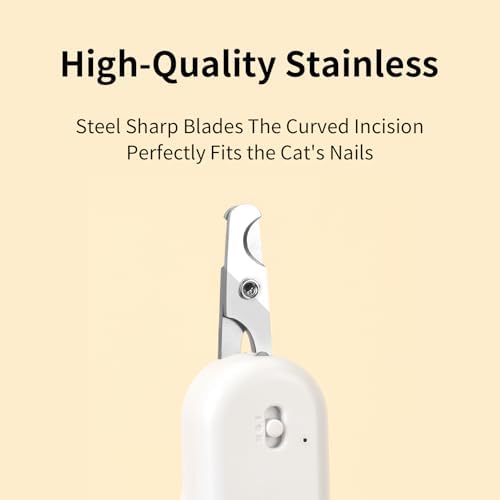 PAKEWAY Pet Nail Clipper with LED & -U-V Light, Cat Claw Trimmer with Ultra Bright LED Light for Nail Bloodline to Avoid Over Cutting, Sharp Angled Blade Grooming Tool for Dog Cat Rabbit Small Animals - Image 4