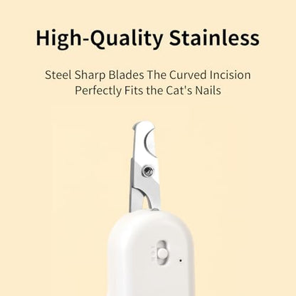 PAKEWAY Pet Nail Clipper with LED & -U-V Light, Cat Claw Trimmer with Ultra Bright LED Light for Nail Bloodline to Avoid Over Cutting, Sharp Angled Blade Grooming Tool for Dog Cat Rabbit Small Animals - Image 4