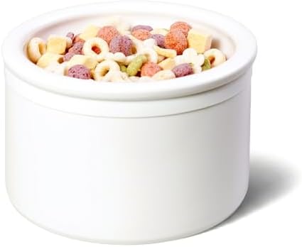 Hello Bowl Elevated Ceramic Cat Bowl with Stand, Raised Whisker-Friendly Feeding Bowl for Cats & Small Dogs, Patented Design, Made in Korea (3.9" H - White, Square/Dry) by BOWLBOWL