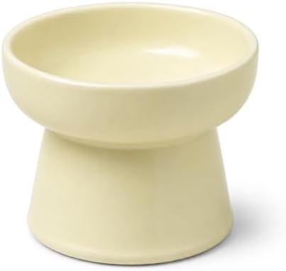 Casfuy Non-Skid Whisker-Friendly Elevated Ceramic Cat Food & Water Bowl by casfuy