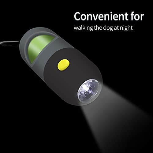 2 Pack Dog Poop Bag Dispenser with Built-in LED Flashlight, Pet Waste Bag Holder for Leash with Carabiner Clip for Lead Leash, 2 Rolls Leak-proof Doggy Waste Bags for Dog Walking, Grey - Image 5