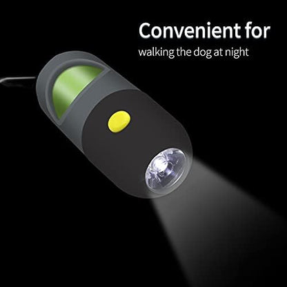 2 Pack Dog Poop Bag Dispenser with Built-in LED Flashlight, Pet Waste Bag Holder for Leash with Carabiner Clip for Lead Leash, 2 Rolls Leak-proof Doggy Waste Bags for Dog Walking, Grey - Image 5
