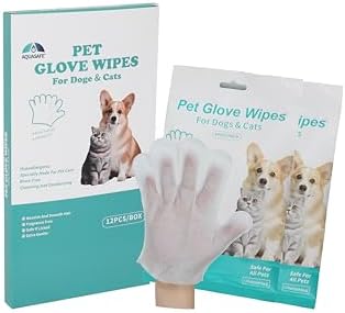 AQUASAFE Pet Glove Wipes - No-Rinse Dog Grooming Wipes & Cat Bath Gloves | Unscented Hypoallergenic Dog Wipes, [12] Ct by Unknown