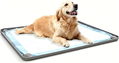 Silicone Pee Pad Holder for Dogs,23 * 23Inch Leak-Proof Mat Holder for Dog Training Pads,Puppy Pee Tray Mat for Floor Protection (23" X 23") by Unknown
