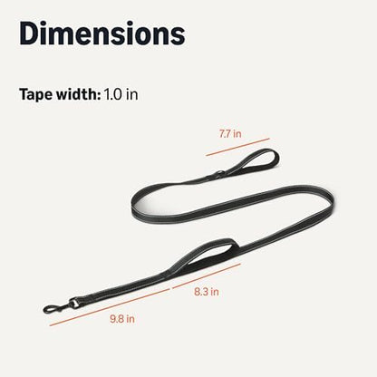 Amazon Basics Dog Leash, 6ft with 2 Comfortable Dual Padded Handles for Traffic Control, Highly Reflective Leashes for Large & Medium Dogs, Night Safety, Easy Snap Hook, Black - Image 5