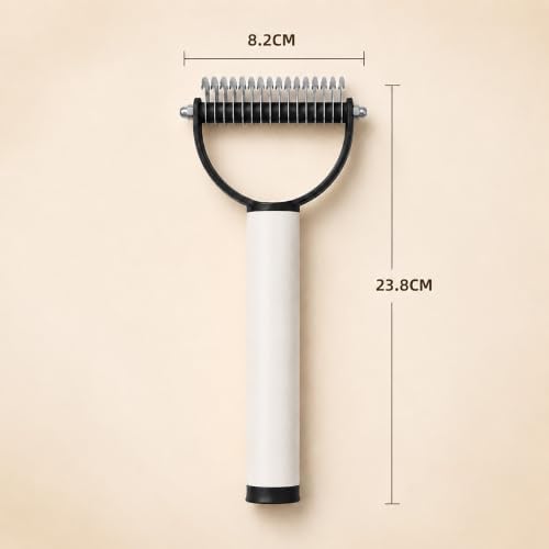 Undercoat Deshedding Tool for Long Thick Coats, 2-in-1 Dog Grooming Brush with Replaceable Lint Roller, Dematting Rakes for Dense Fur & Hair Removal, Long Handled Pet Grooming Accessory Black - Image 6