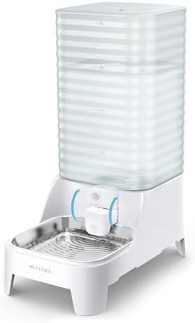 Automatic Dog Water Bowl Dispenser with Patented Faucet - 8L Large Gravity Cat Water Dispenser with Filter & Adjustable Base, Wide Mouth for Easy Clean, BPA-Free, Stainless Steel Pet Waterer for Pets by Nityers