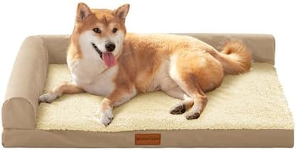 Patas Lague Orthopedic Large Dog Bed Washable Pet Sofa Bed 36''X24'' Beige by PatasLague