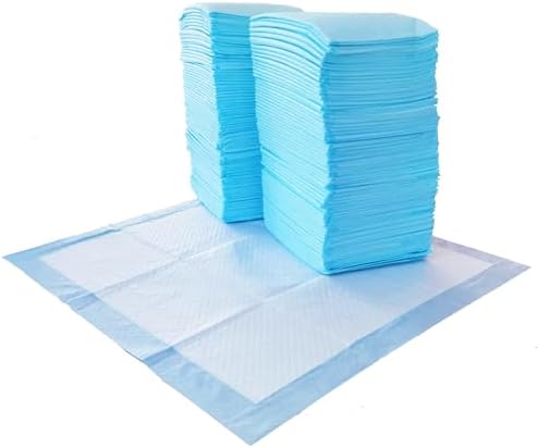 Amazon Basics Scented Dog and Puppy Potty Training Pee Pads, 5-Layer Leak-Proof Super Absorbent with Quick-Dry Surface, Regular Size 22 x 22 Inch, Blue & White, 100 Count by AmazonBasics
