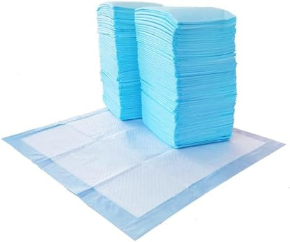 Amazon Basics Scented Dog and Puppy Potty Training Pee Pads, 5-Layer Leak-Proof Super Absorbent with Quick-Dry Surface, Regular Size 22 x 22 Inch, Blue & White, 100 Count by AmazonBasics