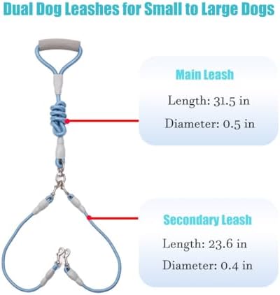 JiangYanus Double Dog Leash for Two Dogs Walking, No Tangle Dual Dog Leash - Image 7