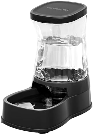 Gardner Pet 1.0Gal Gravity Automatic Dog Water Bowl Dispenser 100% BPA Free(Black) by GardnerPet