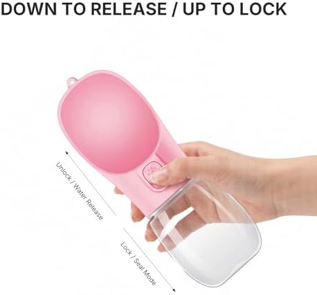 Portable Dog Water Bottle, Leak Proof Pet Water Dispenser with One-Button Water Release, O-Shaped Drinking Trough, 10 OZ Travel Water Bottle for Walking Hiking - Image 2