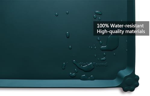 Hoki Found X-Large Silicone Non Slip Pet Food Mats - Tray for Dogs, Cats - Waterproof Feeding Mat - Dark Cedar - Image 3