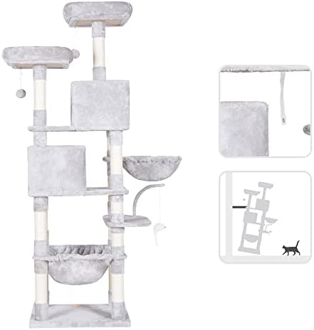 Heybly Cat Tree, 70 inches Tall Cat Tower for Indoor Large Cats HCT032W - Image 6