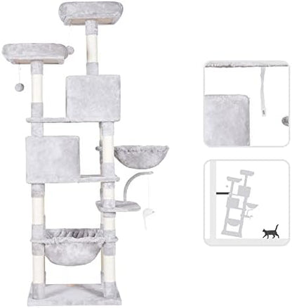 Heybly Cat Tree, 70 inches Tall Cat Tower for Indoor Large Cats HCT032W - Image 6