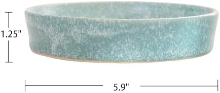 Ceramic Slow Feeder Cat Bowls 6 Inch Shallow Whisker Friendly Cat Food Bowls Grid Cat Dishes Pet Plate for Cat and Puppy, Dishwasher Safe (Blue) - Image 3