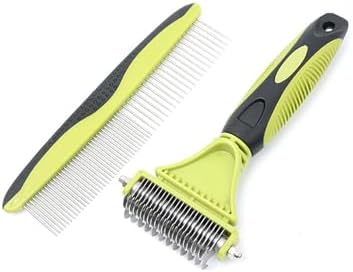 2-in-1 Pet Grooming Brush & Undercoat Rake for Dogs & Cats by Unknown