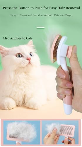 Self Cleaning Slicker Dog Brush for Small Long-Haired Breeds (Green) - Image 6