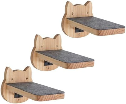 ESPETS Natural Solid Wood Cat Wall Floating Steps, Set of 3 by ESPETS